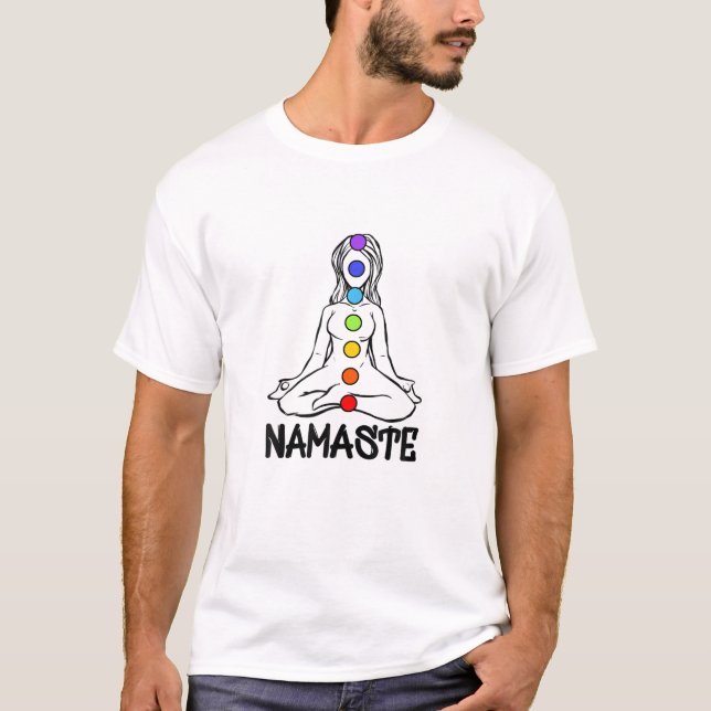 T-shirt Chakra Chakras Aligné Méditation Femme Namaste Om (Devant)