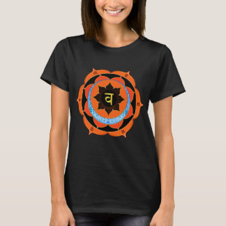 T-shirt Chakra sacral orange avec Symboles de Yoga et