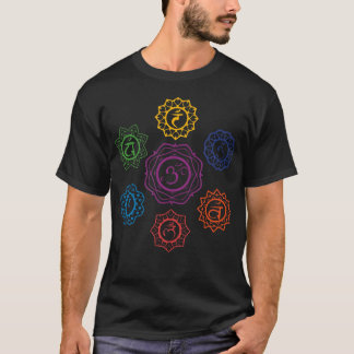 T-shirt Chakras Yoga Géométrie Sacrée Om Namaste Kundalini