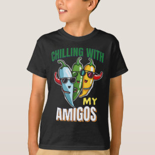 T-shirt Chaleur Avec Mon Amigos Cinco De Mayo Chilly Peppe