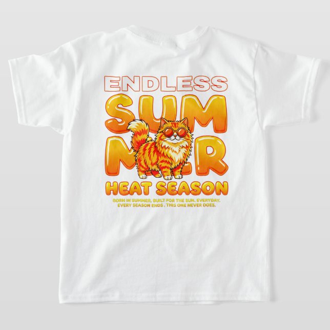 T-shirt Chaleur Endless de Chat d'Été - Félin Rétro de Pla (Couchage Retour)