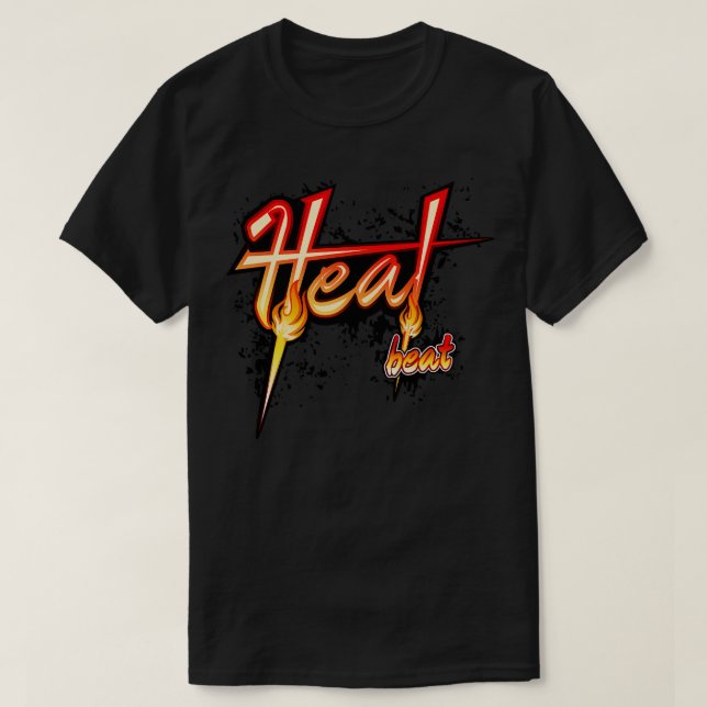 T-shirt Chaleur et Beat Ultra Grunge UHD Flames Typographi (Design devant)