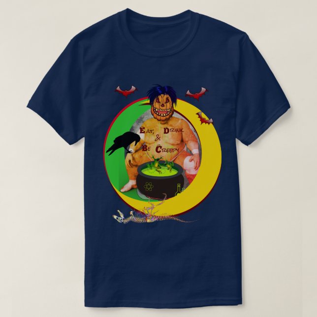 T-shirt Chaleureux mais amusant Halloween Navy Unisex T-sh (Design devant)