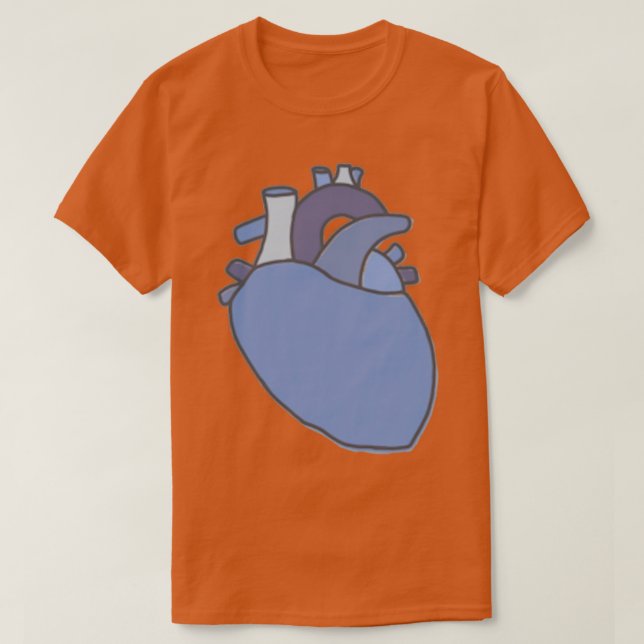 T-shirt Chalk Anatomique Coeur Design Blueberry (Design devant)