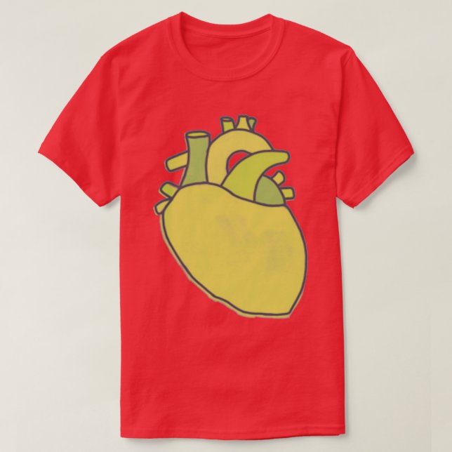 T-shirt Chalk Anatomique Coeur Design Vert Pomme (Design devant)
