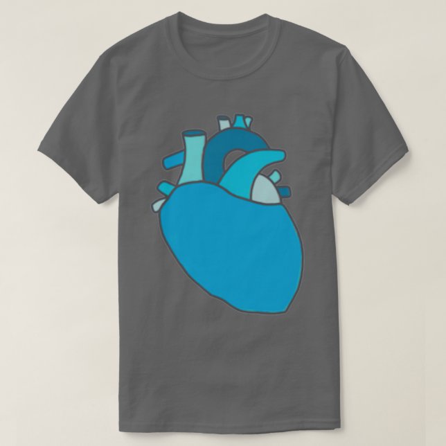 T-shirt Chalk Anatomique Design Coeur Bleu (Design devant)