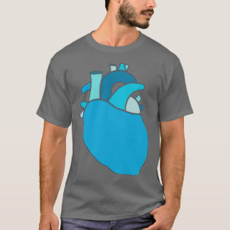 T-shirt Chalk Anatomique Design Coeur Bleu