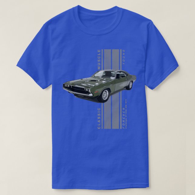 T-shirt Challenger RT HEMI Classic American Muscle Cars Vi (Design devant)