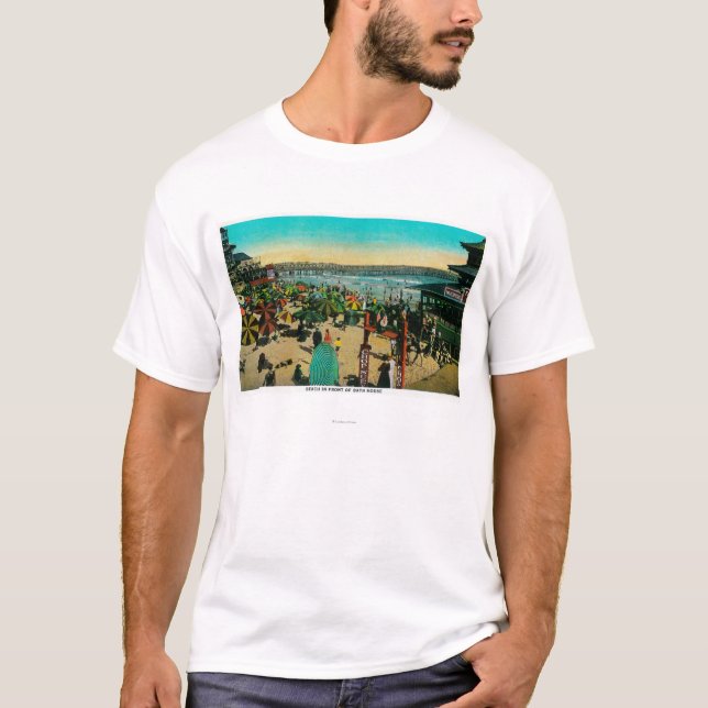 T-shirt Chambre de plage et de Bath, longue plage de (Devant)