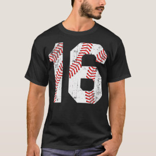 T-shirt Chambres de baseball Vintage 16 Jersey Numéro VNec