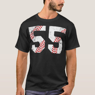T-shirt Chambres de baseball Vintage 55 Jersey Numéro VNec