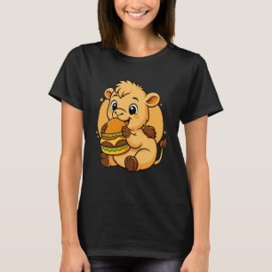 T-shirt Chameau mangeant un burger drôle kawaii amateur de