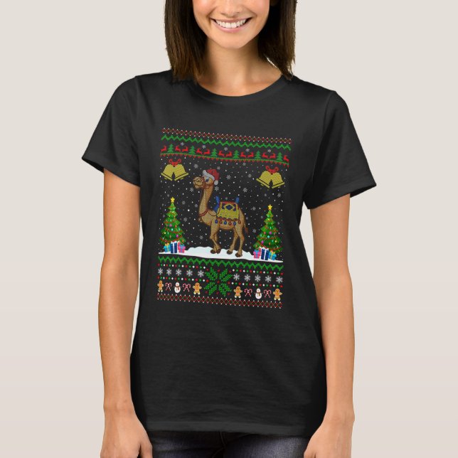 T-shirt Chameaux Animaux Noël Chameau moche Noël (Devant)