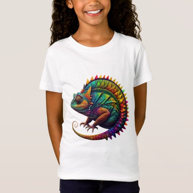 T-Shirt Chameleon Abstrait coloré (Devant)