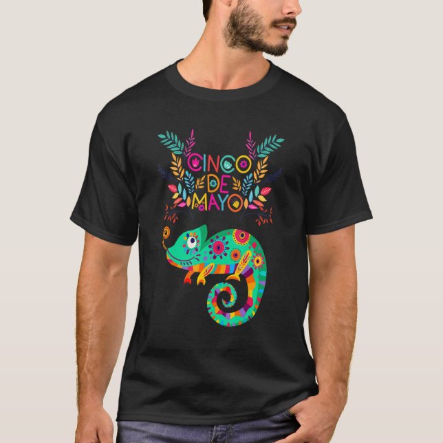 T-shirt Chameleon Animal Cinco De Mayo 2022 Fiesta Tee (Devant)