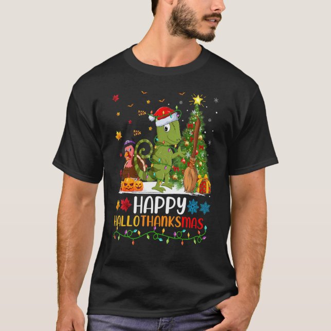T-shirt Chameleon Animal Happy Chameleon Hellothanksmas (Devant)