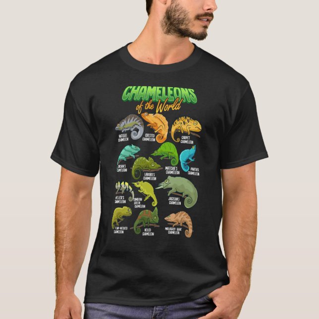 T-shirt Chameleon Animals of the World Reptile Lizard Herp (Devant)