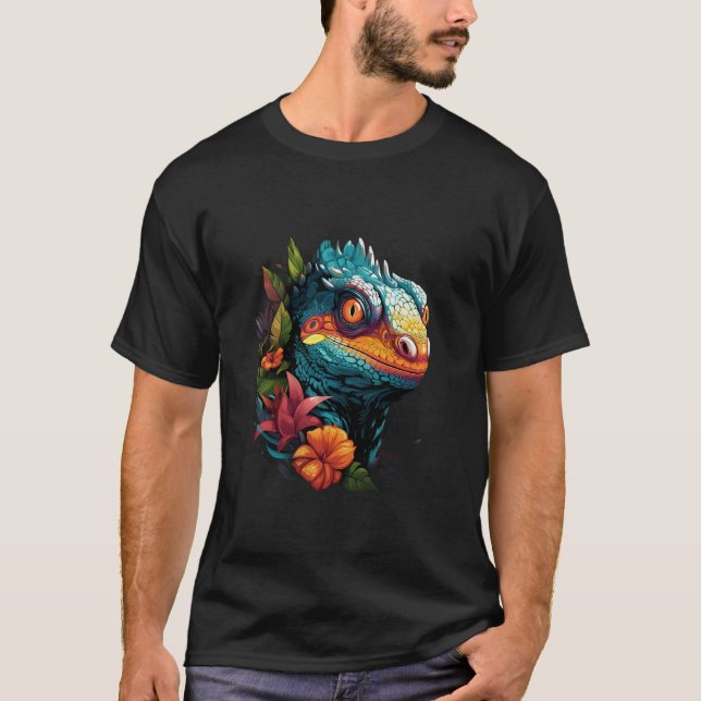T-shirt Chameleon Art pour hommes (Devant)