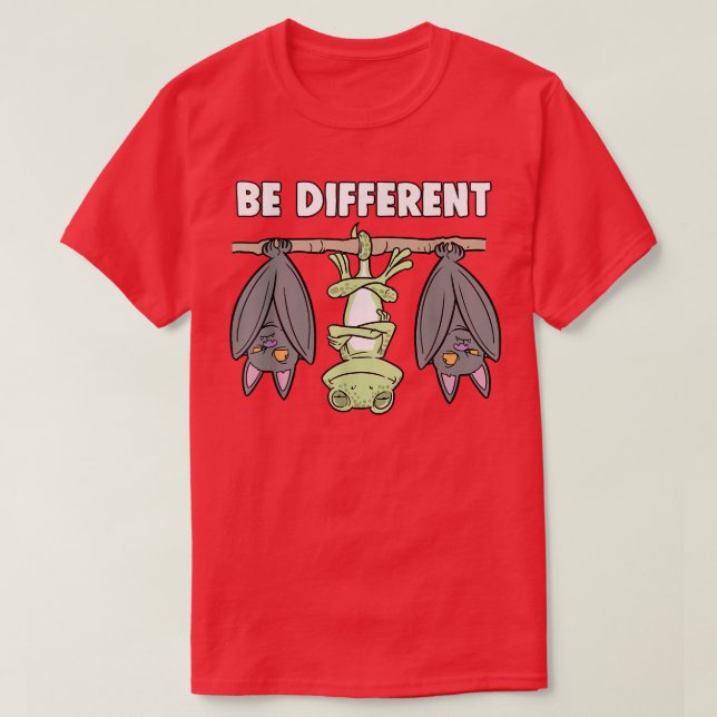T-shirt Chameleon Bat Fairytale Be Different (Design devant)