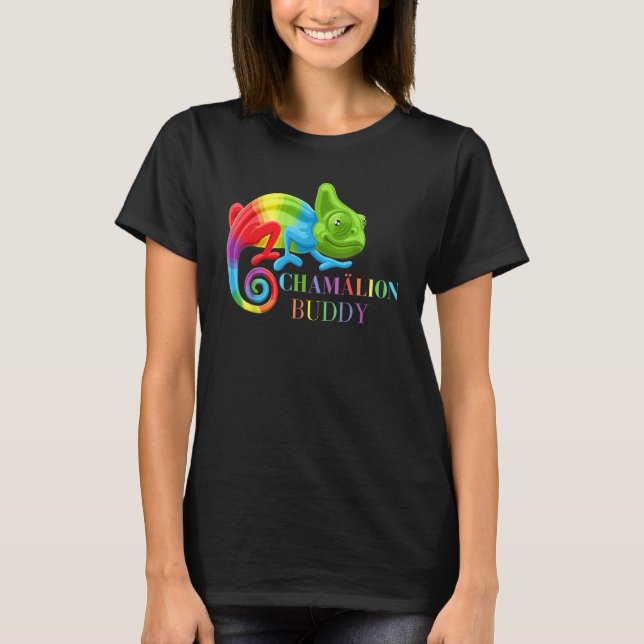 T-shirt Chameleon Colourful Chameleon Pet Lizards (Devant)