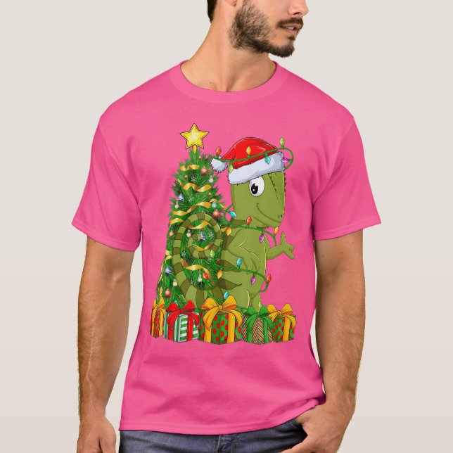 T-shirt Chameleon Éclairage Xmas Arbre Correspondance Cham (Devant)