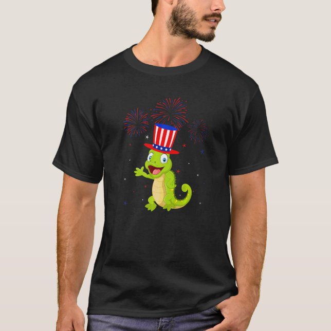 T-shirt Chameleon Graphic Rouge Bleu Bleu Décor 4 (Devant)