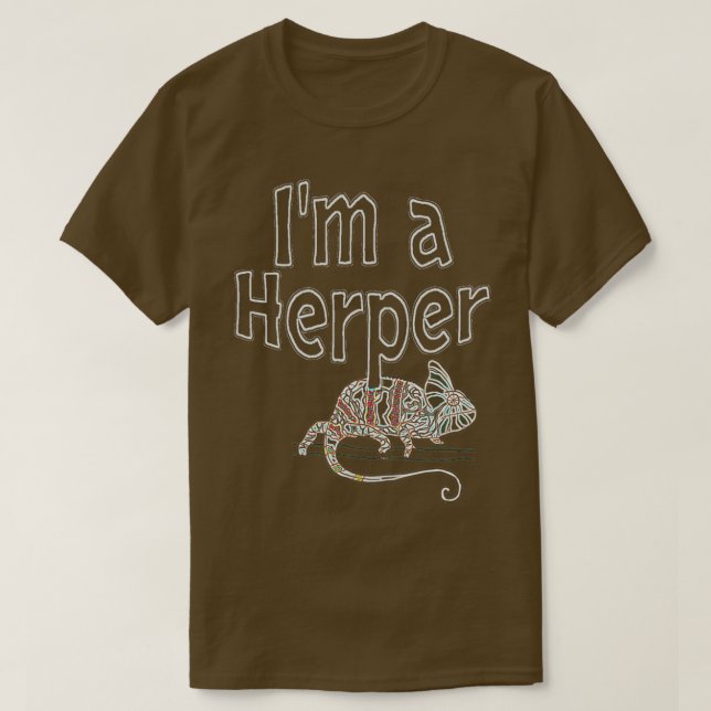 T-shirt Chameleon Im a Herper neon design  (Design devant)