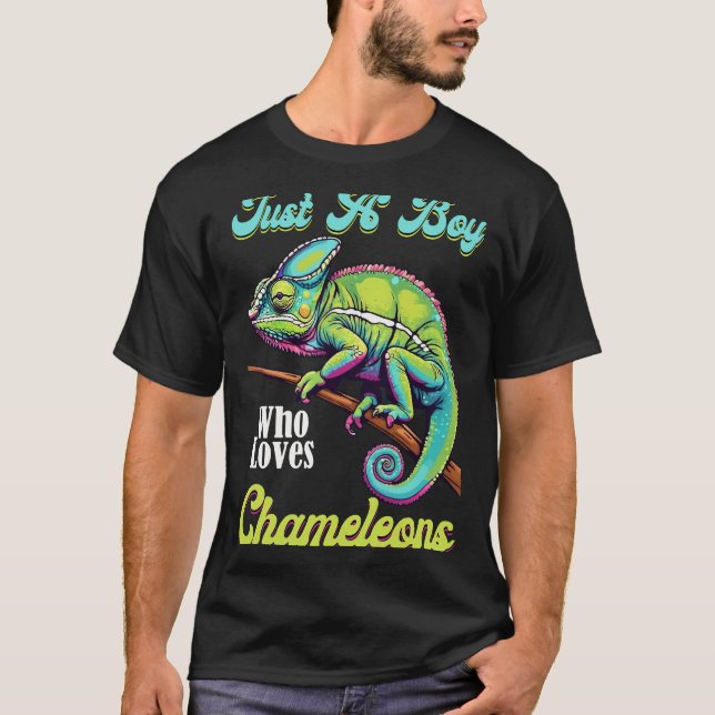 T-shirt Chameleon Juste Un Garçon Qui Aime Chameleons T-Sh (Devant)