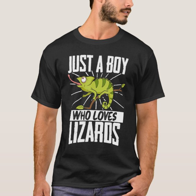 T-shirt Chameleon Juste Un Garçon Qui Aime Les Lizards Rep (Devant)
