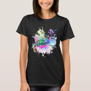 T-shirt Chameleon Lizard Arc-en-ciel Lunettes d'amour du c