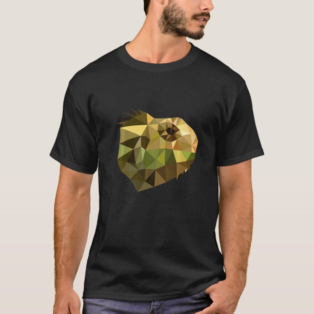 T-shirt Chameleon Lizard Polygon Art Terrarium (Devant)