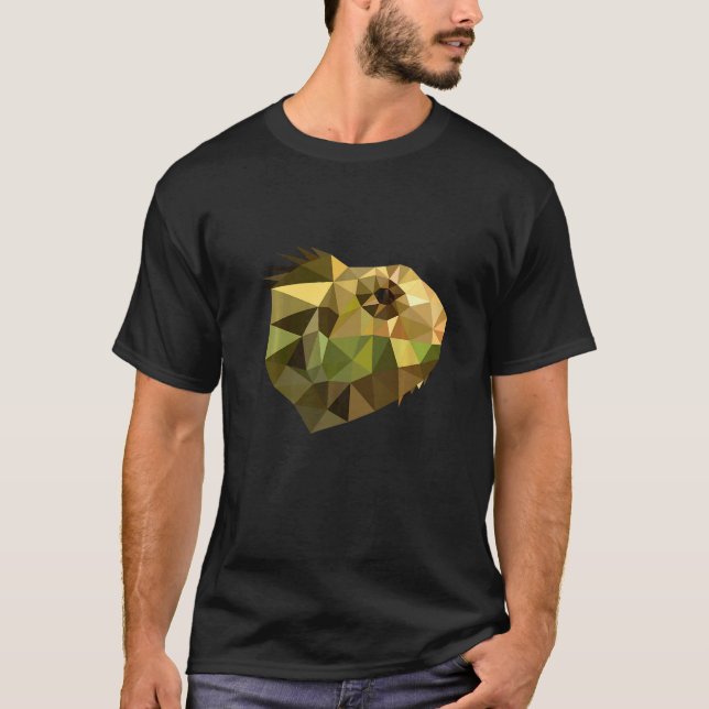 T-shirt Chameleon Lizard Polygon Art Terrarium (Devant)
