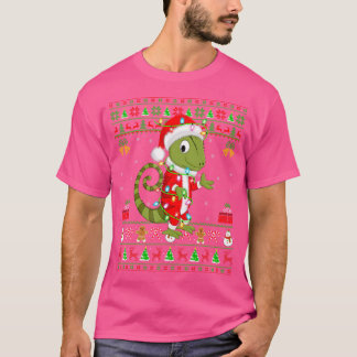 T-shirt Chameleon Lover Xmas Correspondante Père Noël Ugly