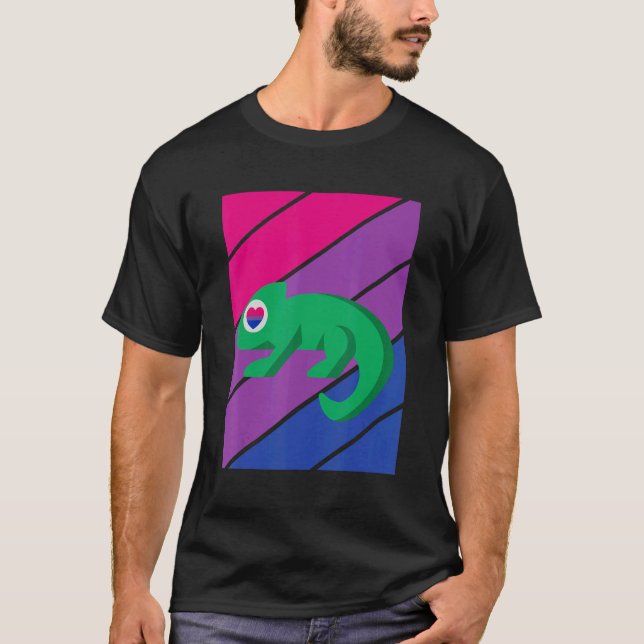 T-shirt Chameleon Pride Bisexual Flag LGBTQ Proud Ally Pri (Devant)