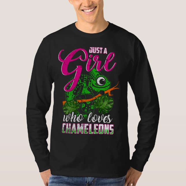 T-shirt Chameleon Reptile Animal Girl Woman (Devant)