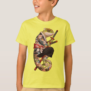 T-shirt Chameleon Samouraï – Guerrier Tatoué avec Katana