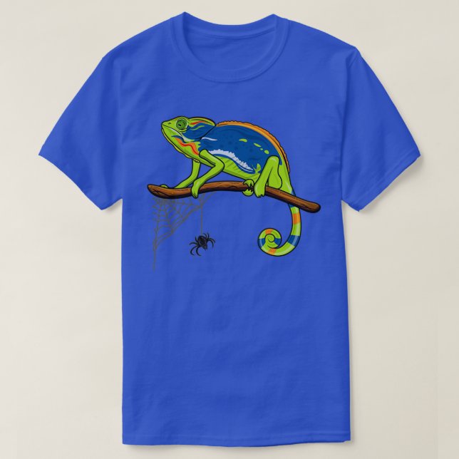 T-shirt Chameleon sur branche change de couleur par araign (Design devant)