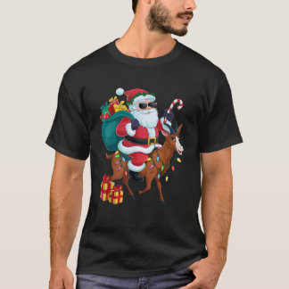 T-shirt Chamois Xmas Éclairage Père Noël équitation Chamoi