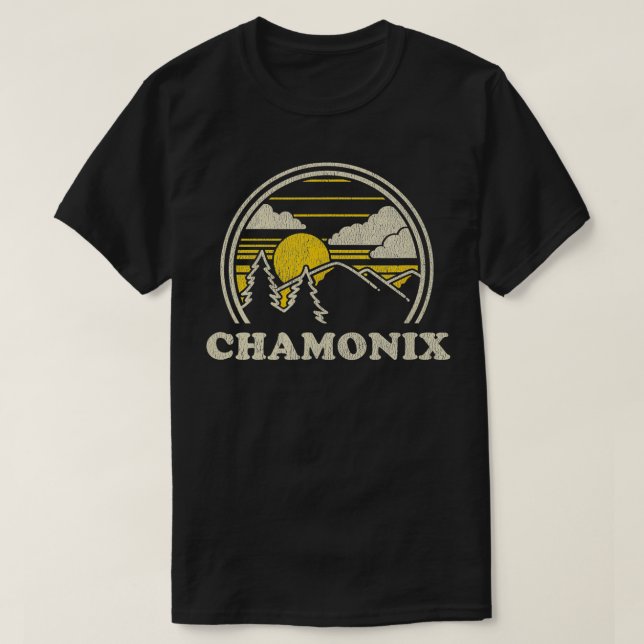 T-shirt Chamonix France Montagnes Randonnées Vintages (Design devant)