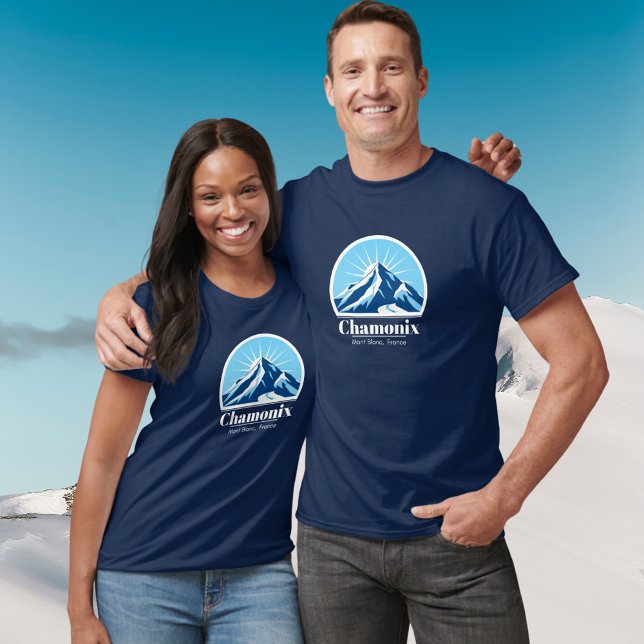 T-shirt Chamonix Mont Blanc bleu France (Créateur téléchargé)
