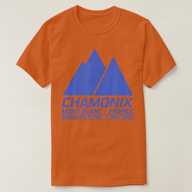 T-shirt Chamonix Ski Resort  Skiing Mont Blanc France  (Design devant)