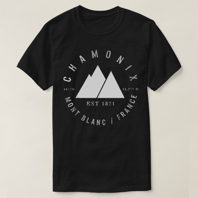 T-shirt Chamonix Valley Mont Blanc France Ski Snowboard (Design devant)