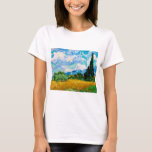 T-shirt Champ de blé avec Cyprès, Van Gogh<br><div class="desc">Vincent Willem van Gogh (30 mars 1853 - 29 juillet 1890) était un peintre post-impressionniste hollandais qui est l'une des figures les plus célèbres et influentes de l'histoire de l'art occidental. En un peu plus de dix ans, il a créé environ 2100 oeuvres, dont environ 860 peintures à l'huile, dont...</div>