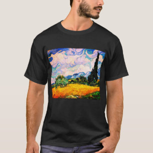 T-shirt Champ de blé Vincent Van Gogh avec Cyprès