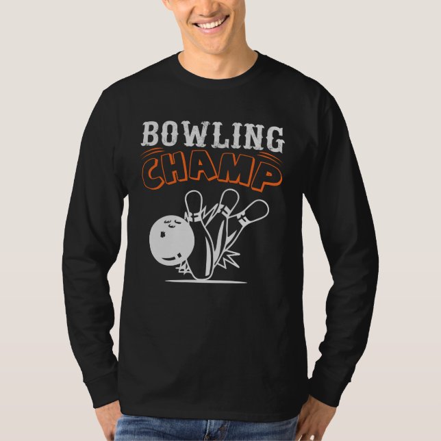 T-shirt Champ de Bowling Retro cool pour hommes (Devant)