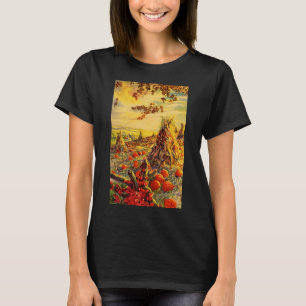 T-shirt Champ de citrouilles vintage Halloween avec meules