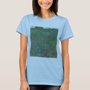 T-shirt Champ de coquelicots par Gustav Klimt, Art Nouveau