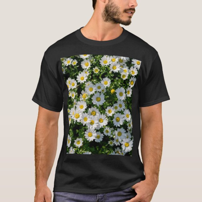 T-shirt Champ de marguerite du printemps : Arrière - plan  (Devant)
