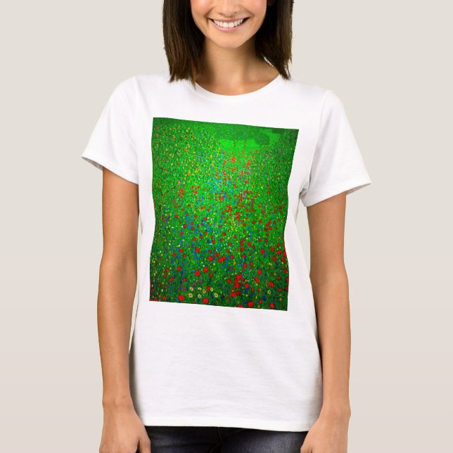T-shirt Champ de pavot Gustav Klimt (Devant)