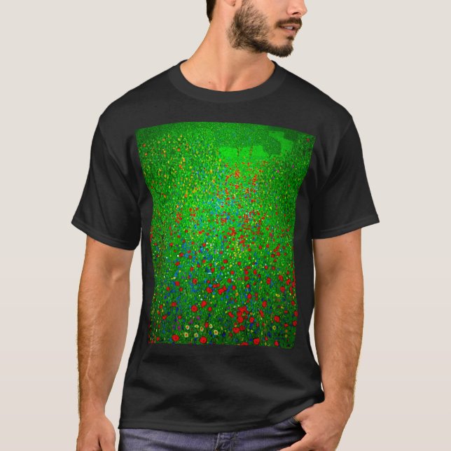 T-shirt Champ de pavot Gustav Klimt (Devant)